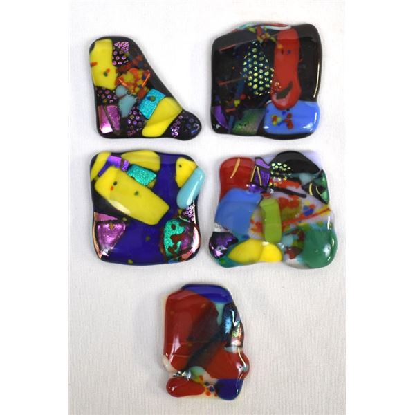 5 Dichroic Glass Tiles