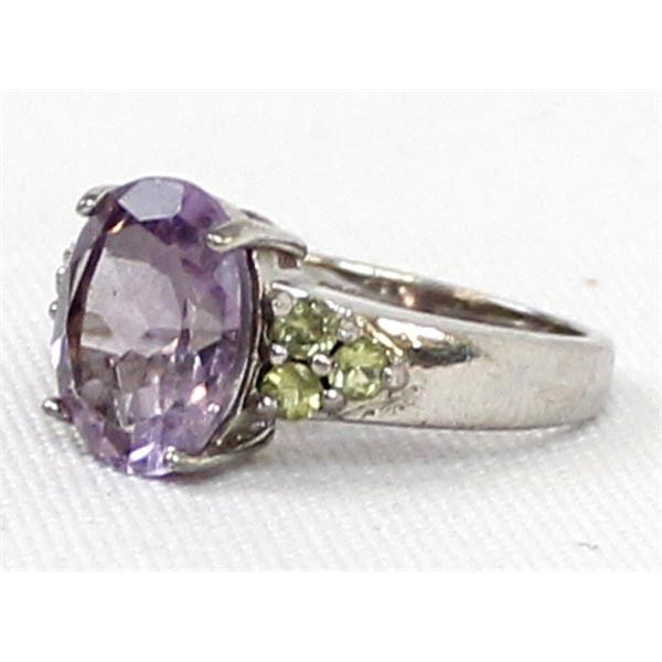Sterling Silver Amethyst Ring, Size 7.5