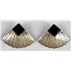 Image 1 : Navajo Sterling Onyx Pierced Earrings