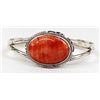 Image 2 : Navajo Sterling Red Shell Cuff Bracelet