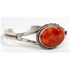Image 4 : Navajo Sterling Red Shell Cuff Bracelet