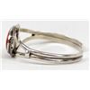 Image 5 : Navajo Sterling Red Shell Cuff Bracelet