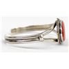 Image 8 : Navajo Sterling Red Shell Cuff Bracelet