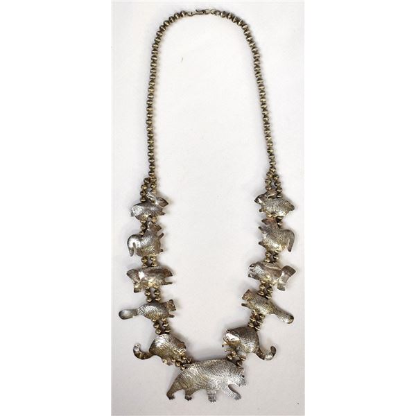 Navajo Sterling Multi-Animal Pendant Necklace
