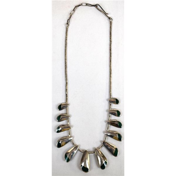 Navajo Sterling Malachite Multi-Pendant Necklace