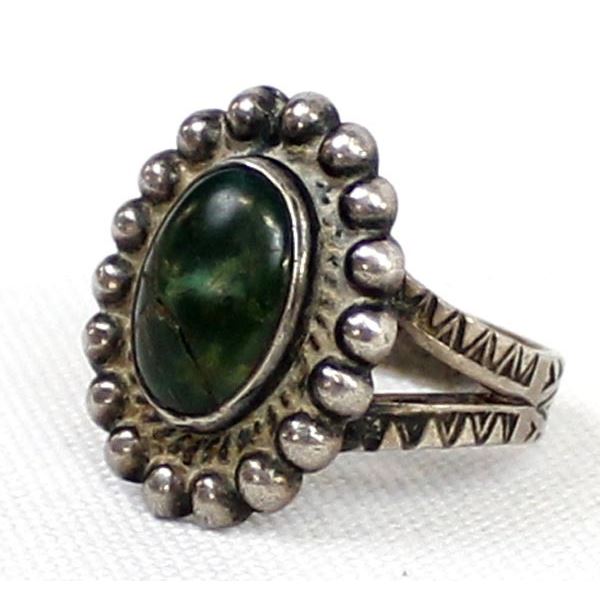 Vintage Navajo Route 66 Turquoise Ring, Size 7.5