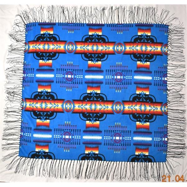 Native American Navajo Fringed Fleece Shawl