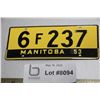 Image 1 : 1953 Manitoba Wheaties Cereal License Plate