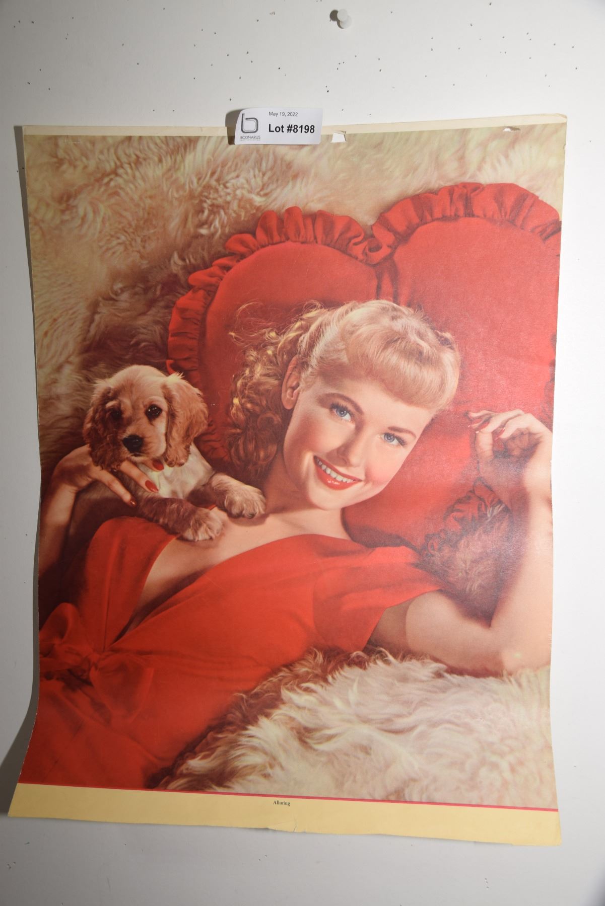Vintage pinup calendar page