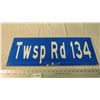 Image 1 : 23 1/2 x 9" Road sign aluminium blue