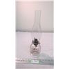 Image 1 : Vintage 2 finger clear oil lamp w/ chimney