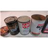 Image 4 : (2) Cardboard cans w/ mis tin plastic motor oil
