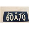 Image 2 : 1953 Ontario mini license plate - 4.75" long