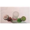 Image 2 : (3) vintage mini pop salt & pepper shakers (glass bottles)