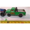 Image 3 : Tonka tow truck + green pickup truck