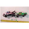 Image 4 : Tonka tow truck + green pickup truck