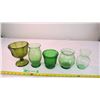 Image 1 : (5) green glass dishes