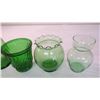 Image 3 : (5) green glass dishes