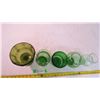 Image 4 : (5) green glass dishes