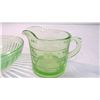 Image 2 : (2) piece green glass pitcher (uranium glows)