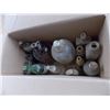 Image 1 : (box) Variety of Clear Glass + Brown Bottles