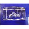 Image 2 : (2) Glass Wolf laser etched ornaments