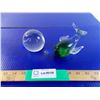 Image 1 : Canadian North Airlines Glass Paperweight + Whale paperweight (green + clear glass)