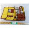 Image 1 : Travelling shave kit (empty) shoehorn, brush, mirror, toothbrush holder, etc (empty pouch and contai