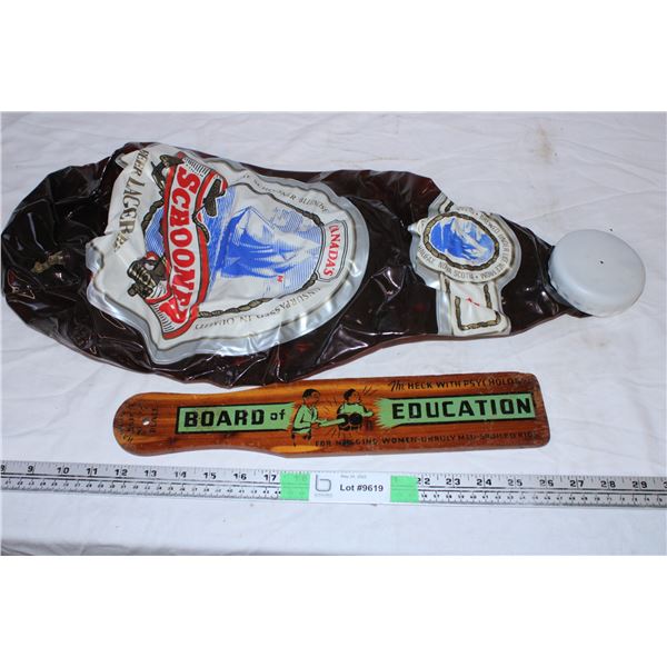 Blow up Schooner Beer Bottle ,Board of education wood board