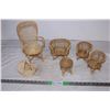 Image 1 : Wicker doll chair set