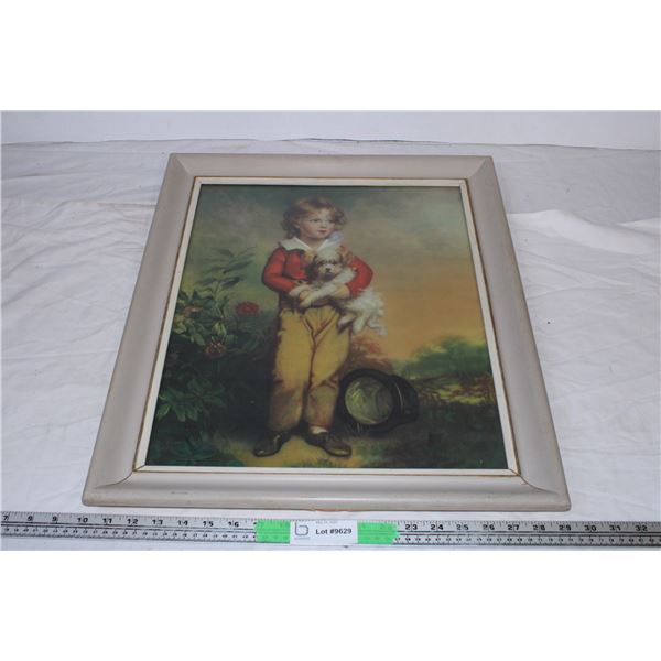 *Vintage Framed picture 19”Wx23”L