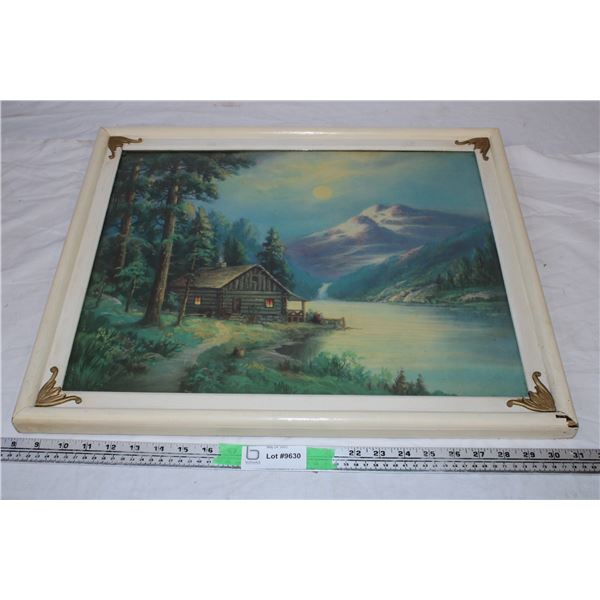 *Vintage Framed picture 19”Wx23”L