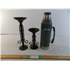 Image 1 : Stanley Thermos + 2 candle sticks