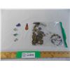 (4) rock wrapped jewelry + misc bag of accessories