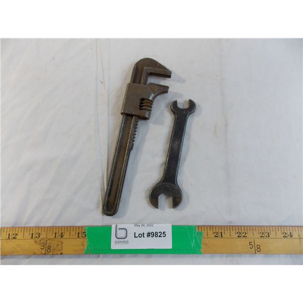 Antique Ford Pipe Wrench + small wrench