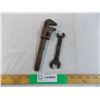 Image 1 : Antique Ford Pipe Wrench + small wrench