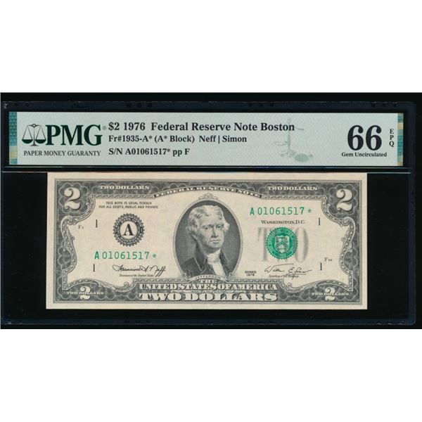 1976 $2 STAR Boston FRN PMG 66EPQ