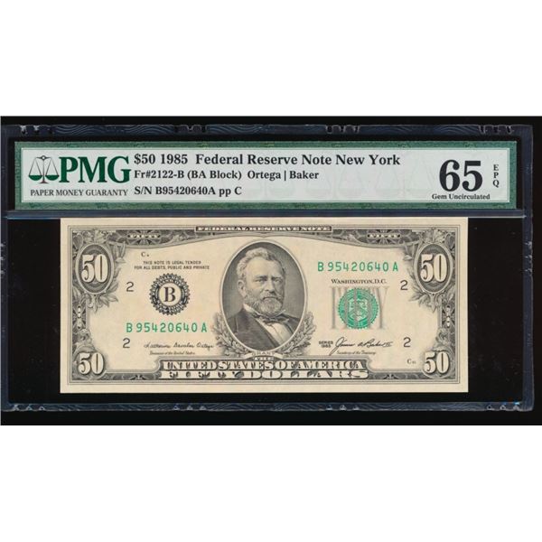 1985 $50 New York FRN PMG 65EPQ