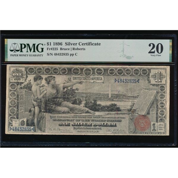1896 $1 Educational Silver Certificate PMG 20