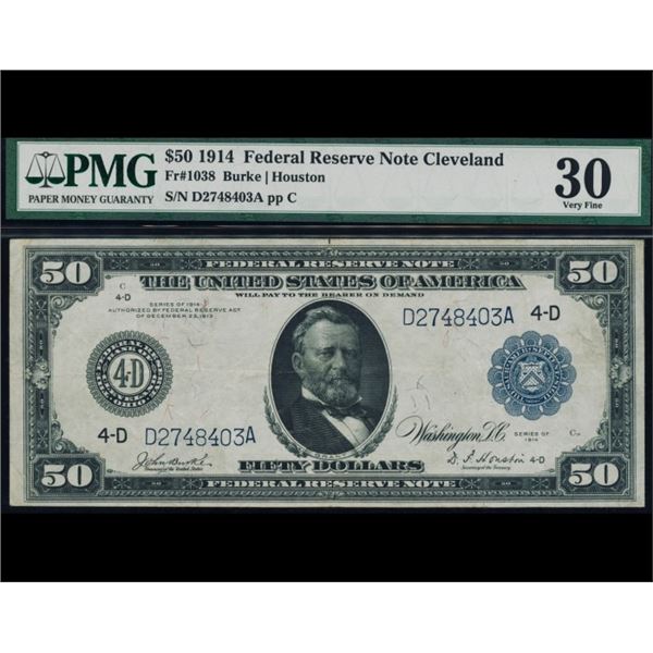 1914 $50 Cleveland FRN PMG 30