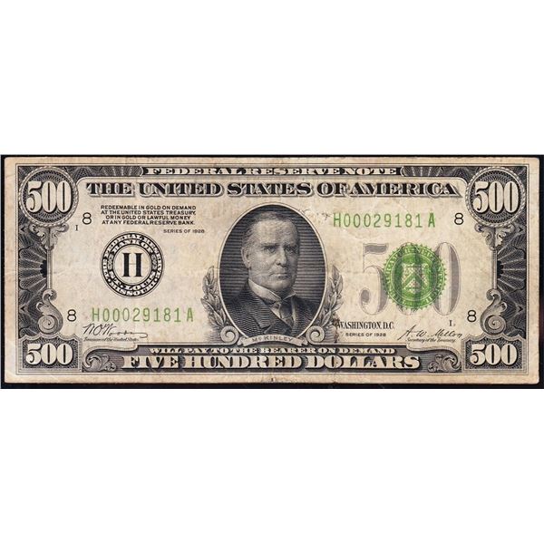 1928 $500 St Louis Federal Reserve Note