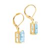 Image 2 : Plated 18KT Yellow Gold 10.05ctw Blue Topaz Earrings