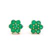 Image 1 : Plated 18KT Yellow Gold 1.35cts Green Agate Earrings