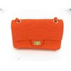 Image 1 : Chanel Orange Jersey Reissue Double Flap Medium Shoulder Bag