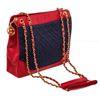 Image 3 : Chanel Red Nevy Denim Canvas Chain Tote Bag