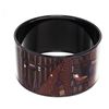 Image 3 : Hermes Wide Printed Enamel Black Plated Bangle