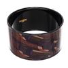 Image 4 : Hermes Wide Printed Enamel Black Plated Bangle