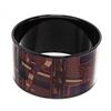 Image 5 : Hermes Wide Printed Enamel Black Plated Bangle