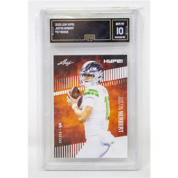 2020 LEAF HYPE 27 ROOKIE JUSTIN HERBERT GMA 10