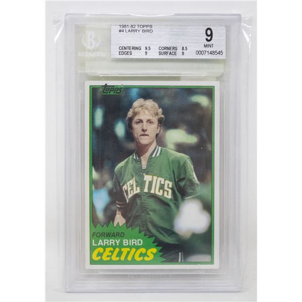 1981-1982 TOPPS 4 LARRY BIRD 2ND YEAR BGS 9